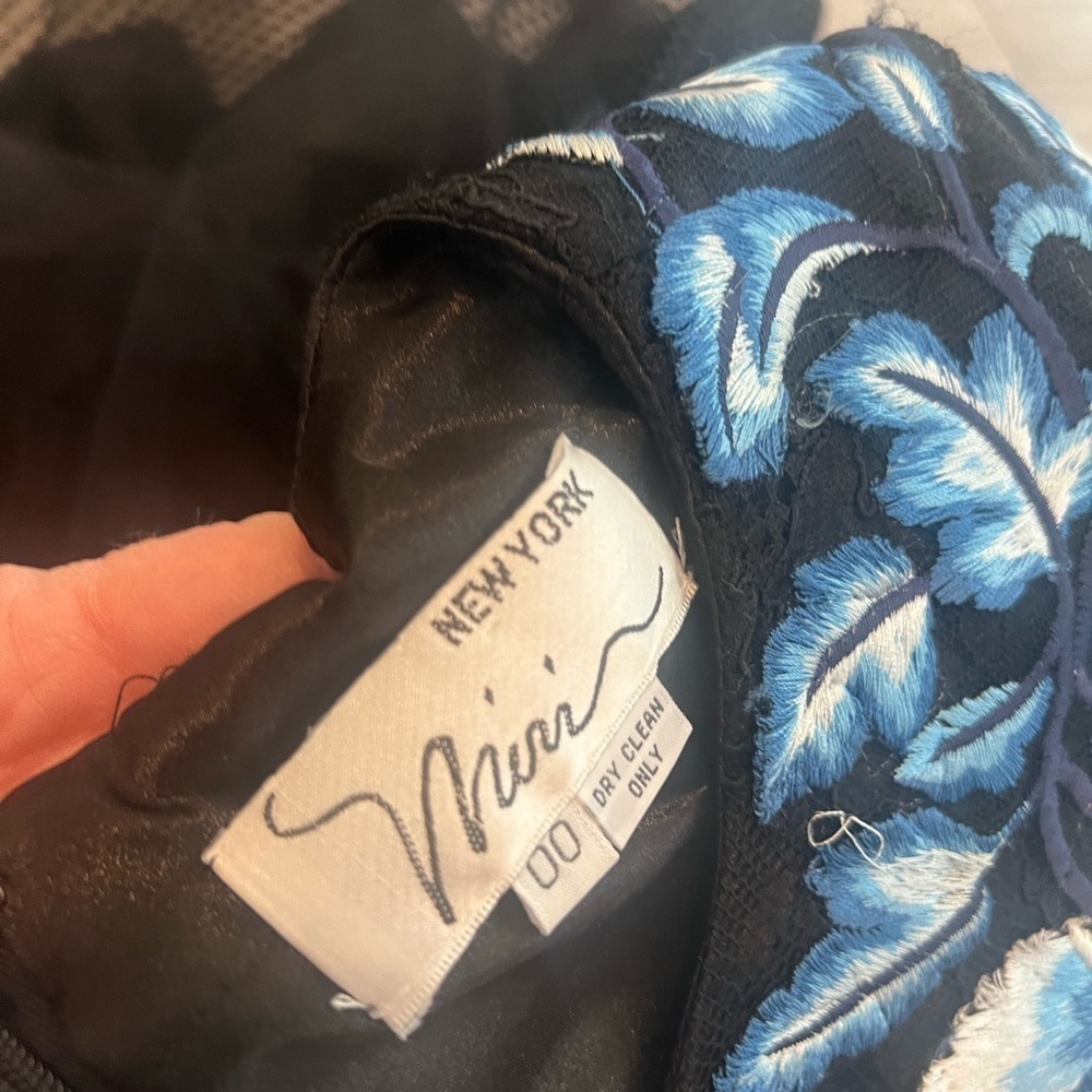 MIRI New York 00 Gown Dress Blue Black Mother Sister Of The Bride - Picture 4 of 4